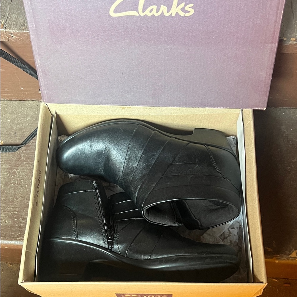 Clarks Black Ankle Boots
